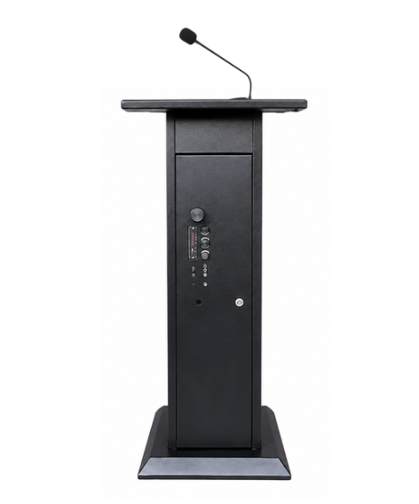 Gurvis Audio Podium – front profile with professional metallic finish and reading light