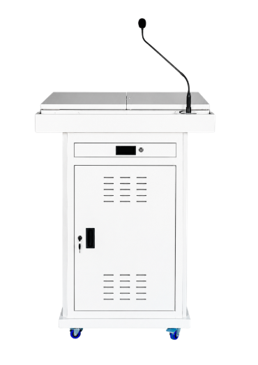 Gurvis Digital Podium – front view with microphone, control panel and lockable cabinet