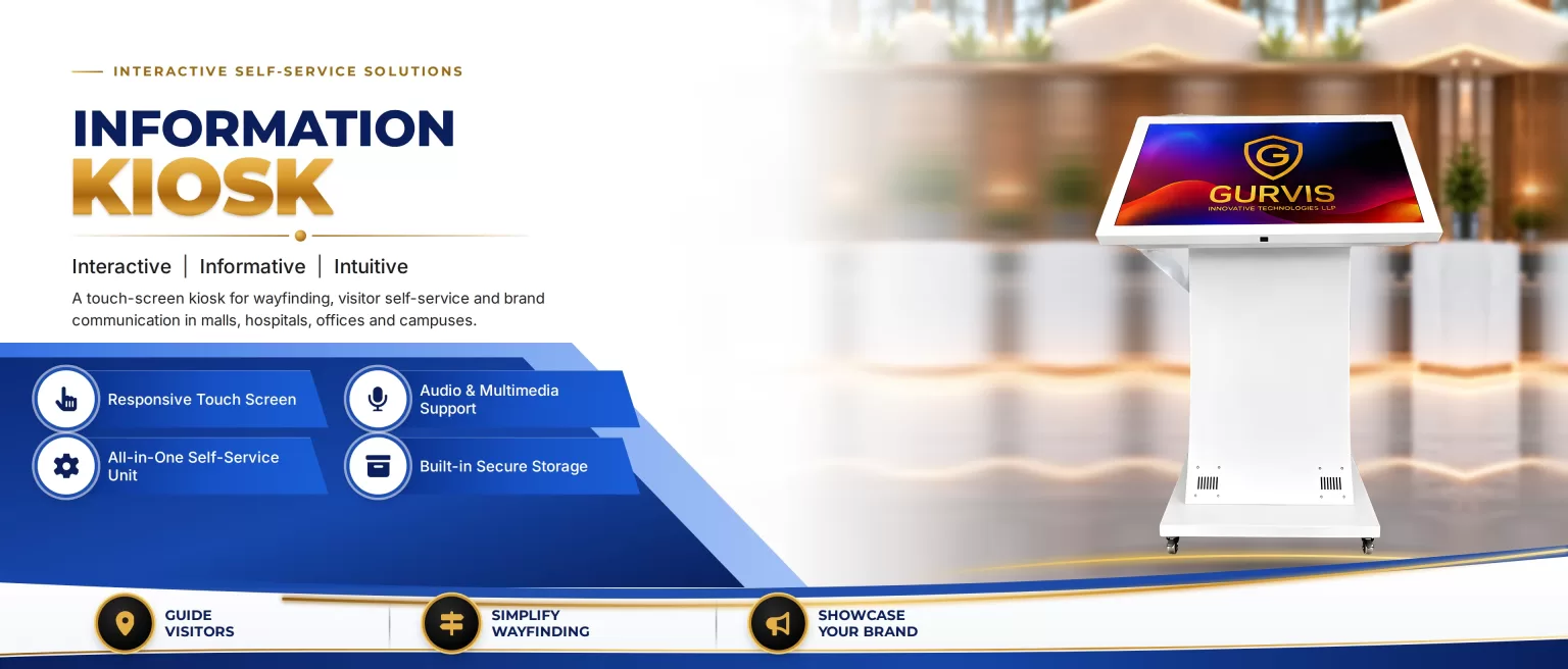 Information Kiosk – touch-screen kiosk for wayfinding, visitor self-service and brand communication